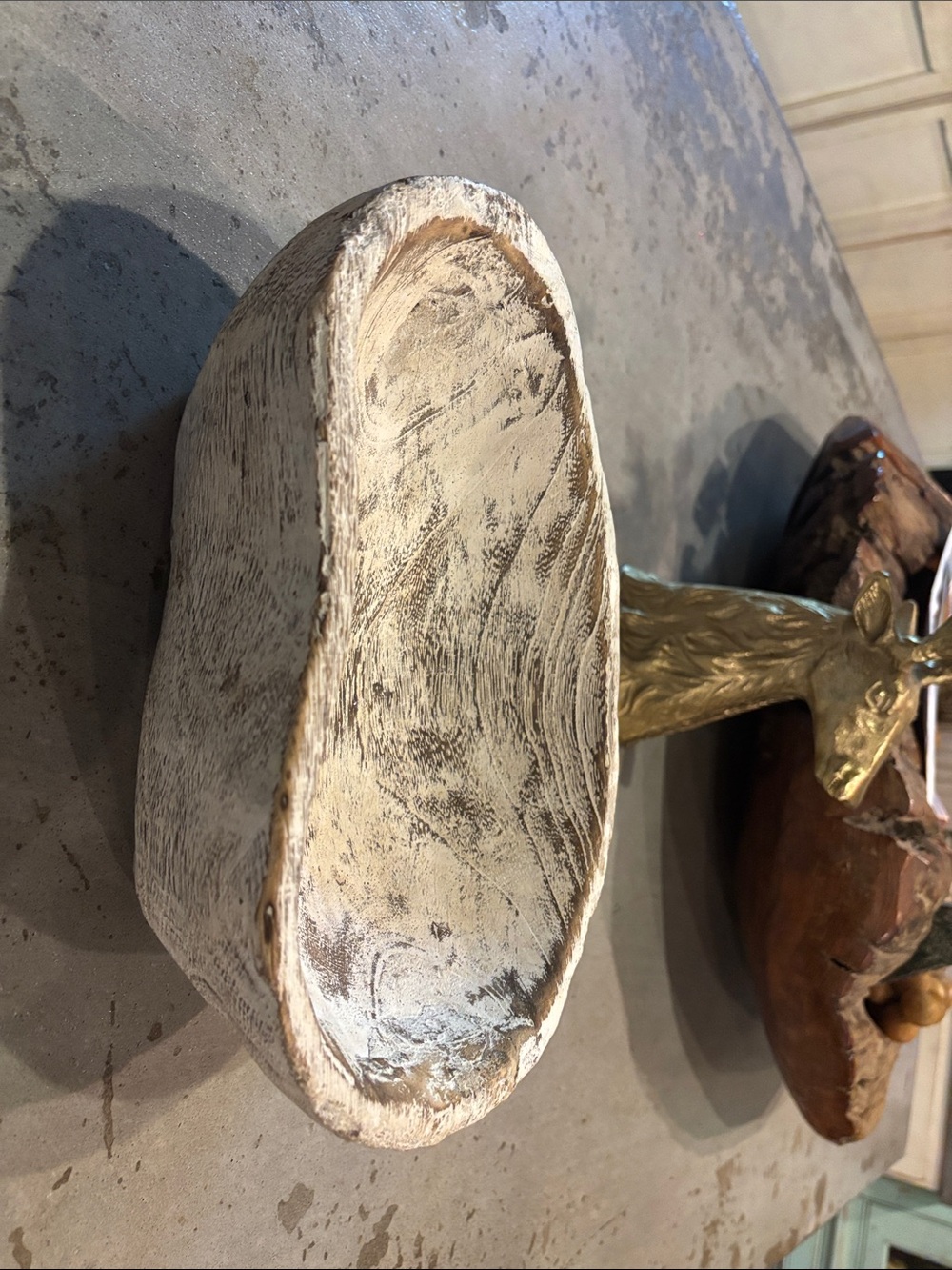 Rustic Whitewashed Decorative Bowl - Home Art
